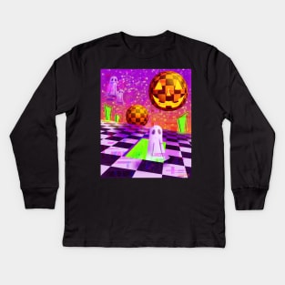 Vaporwave Halloween Kids Long Sleeve T-Shirt